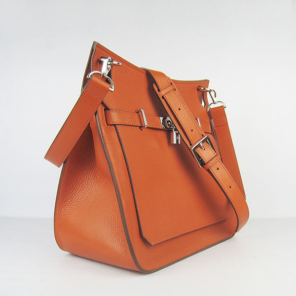 Replica Hermes Jypsiere Fjord Leather Messenger Bag Orange H6508 - 1:1 Copy - Click Image to Close